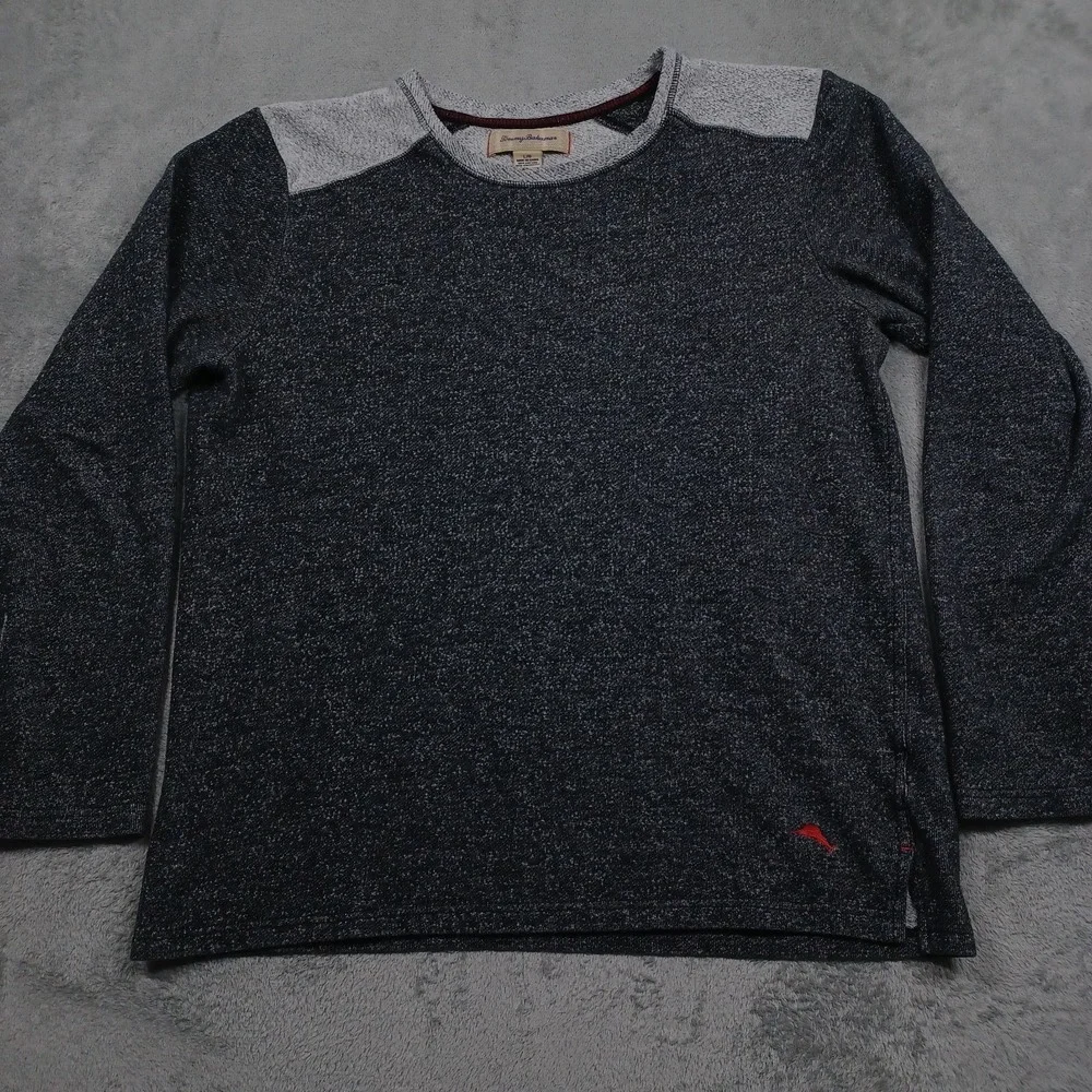Tommy Bahama Sweater Mens‎ Large Gray Long Sleeve Pullover Fleece Casual
